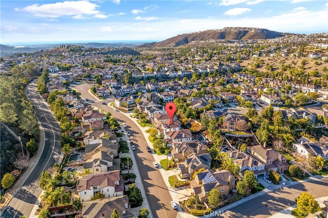 aerial view featuring a mountain view