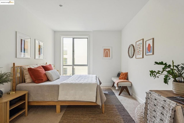 bedroom with carpet floors