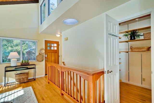 hall featuring light hardwood / wood-style floors