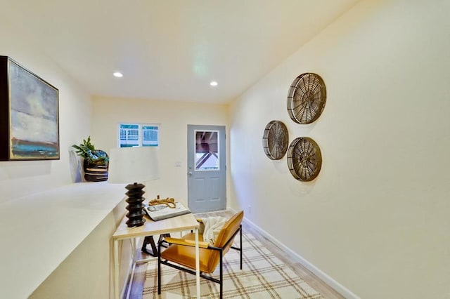 office featuring light hardwood / wood-style flooring