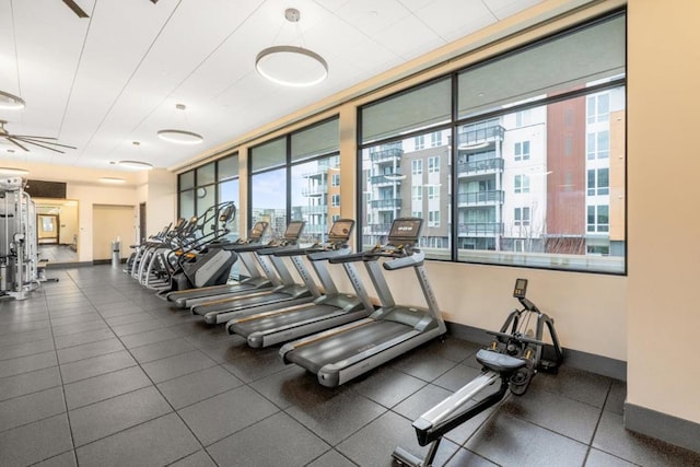 workout area with plenty of natural light