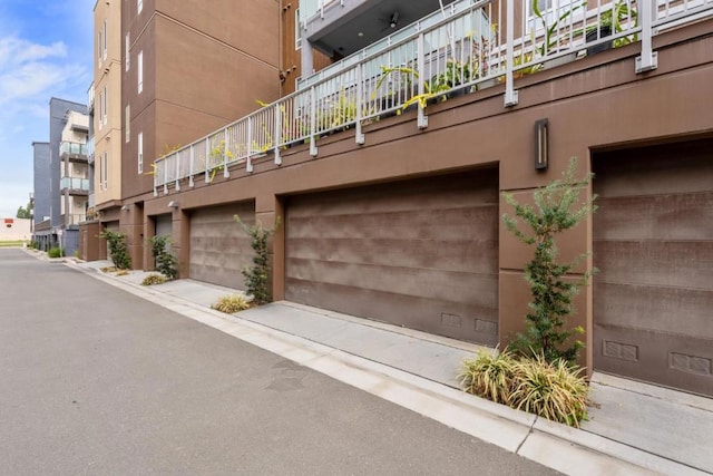 view of property featuring a garage