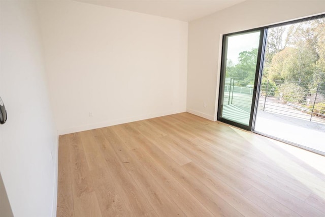 spare room featuring light hardwood / wood-style flooring