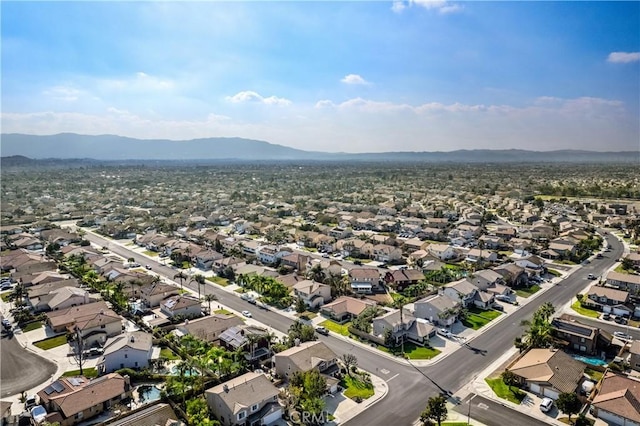 bird's eye view with a mountain view