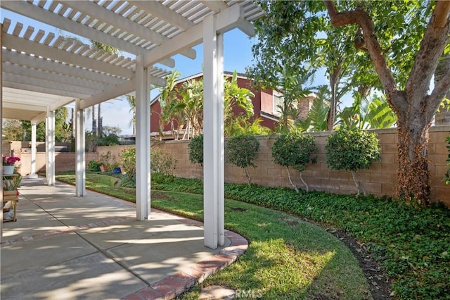 view of patio with a pergola