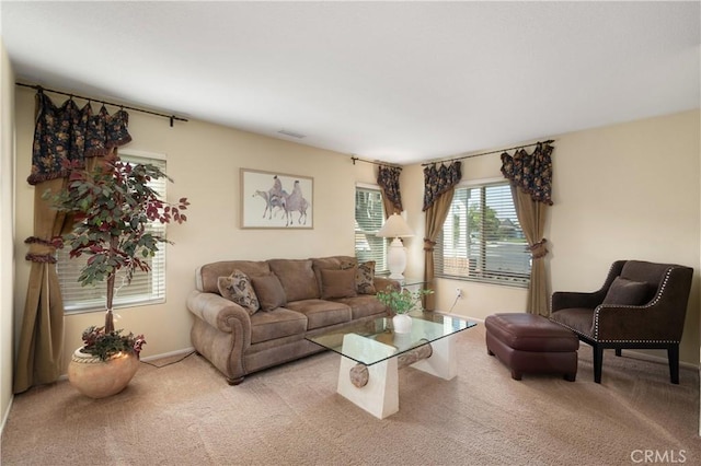 view of carpeted living room