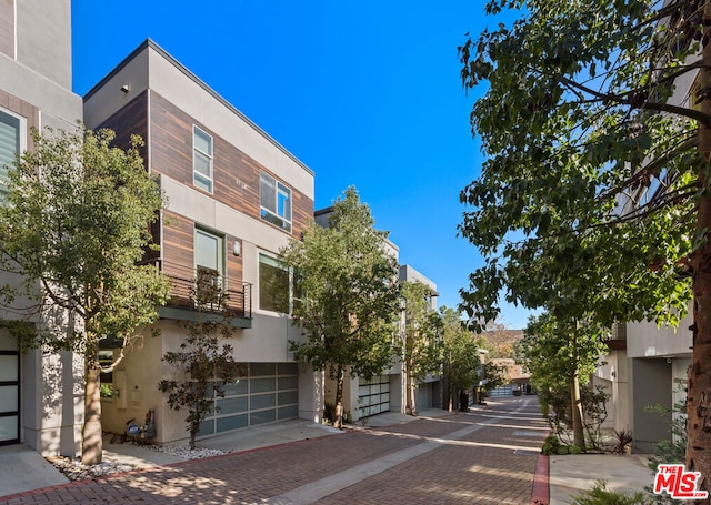 view of property with a garage