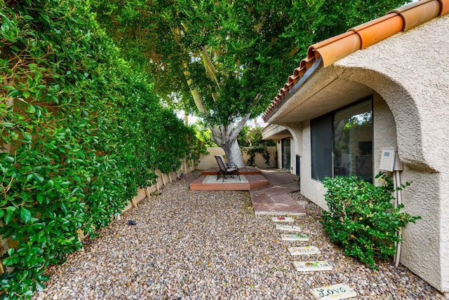 view of yard with a patio area