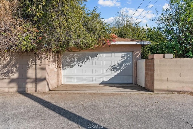 view of garage