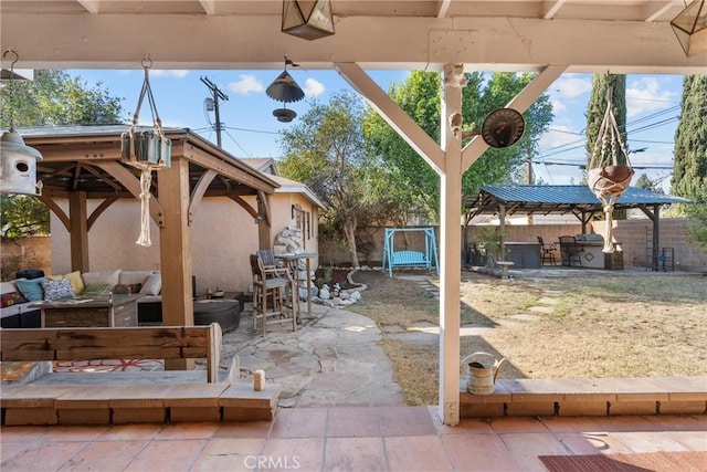 view of patio with an outdoor hangout area