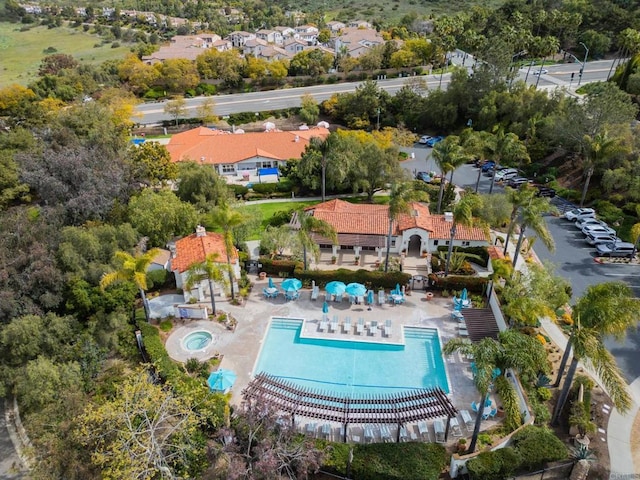 aerial view featuring a residential view