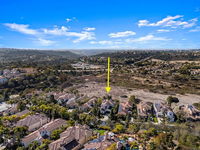 bird's eye view with a residential view