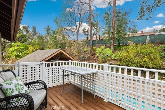 view of wooden deck