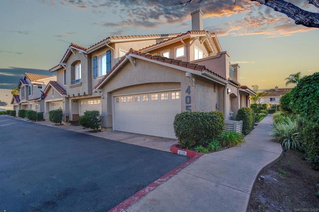 view of front of house with a garage