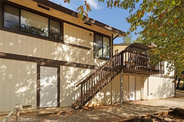 5045 Malibu Dr, Paradise, CA 95969 - back of property with stairs and a deck