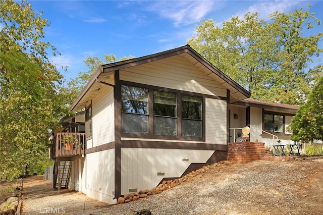5045 Malibu Dr, Paradise, CA 95969 - view of front of property featuring crawl space and stairs