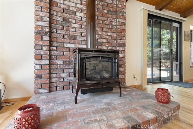 5045 Malibu Dr, Paradise, CA 95969 - detailed view of baseboards and a wood stove