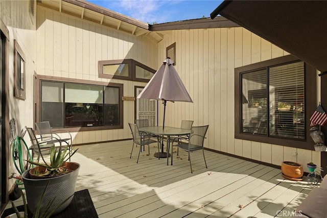 5045 Malibu Dr, Paradise, CA 95969 - wooden deck with outdoor dining area