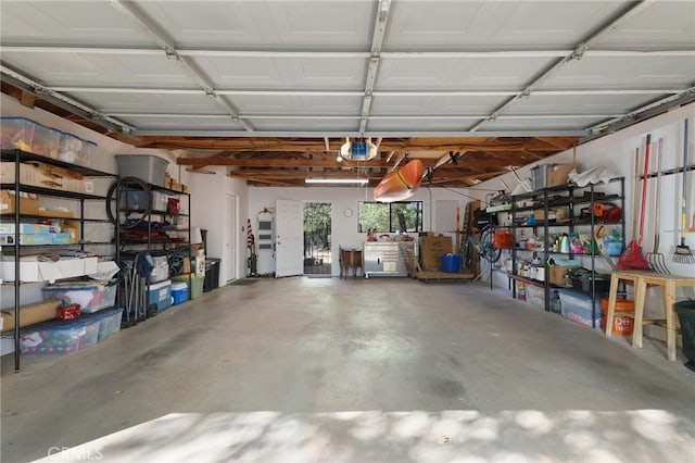 garage featuring a garage door opener