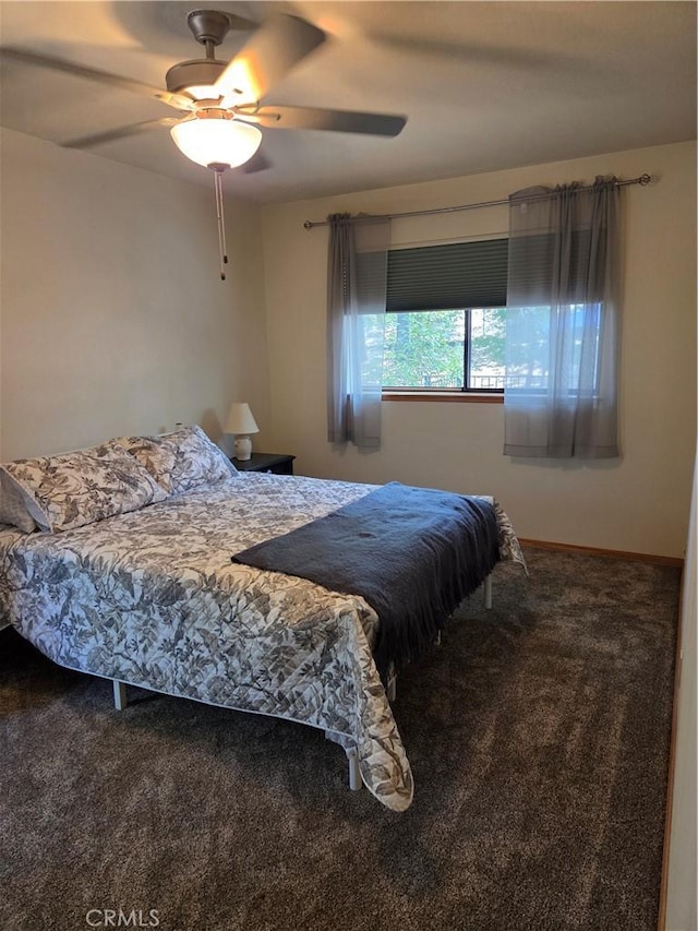 5045 Malibu Dr, Paradise, CA 95969 - bedroom featuring carpet and ceiling fan