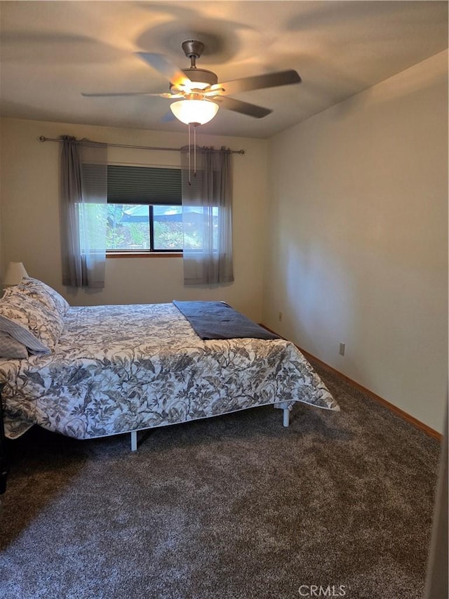 5045 Malibu Dr, Paradise, CA 95969 - bedroom with carpet floors and ceiling fan