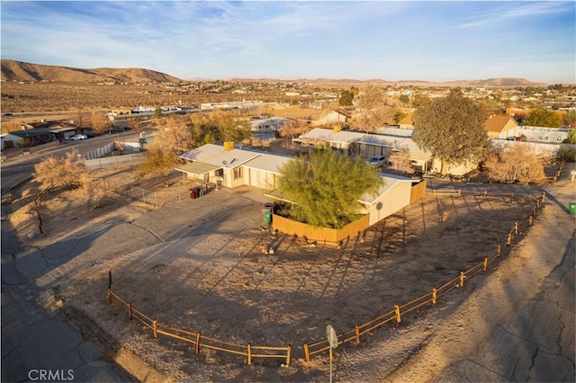 aerial view with a mountain view