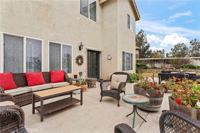 view of patio featuring an outdoor hangout area