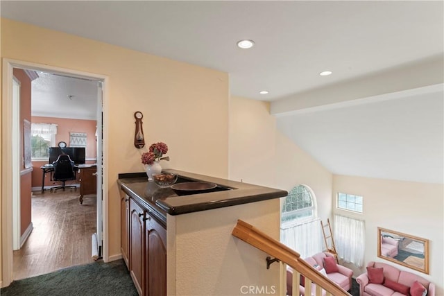 interior space with lofted ceiling