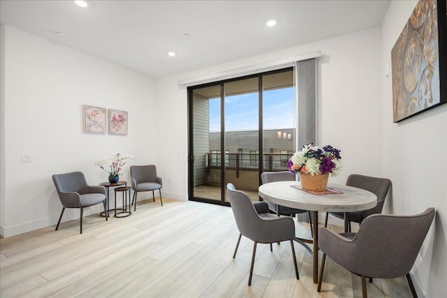 dining room featuring light hardwood / wood-style floors