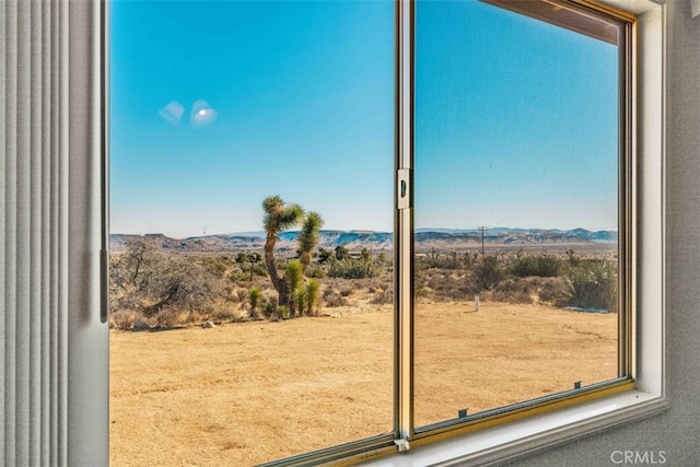 interior space featuring a mountain view