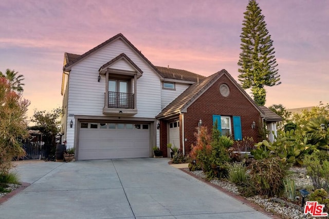 front facade with a garage