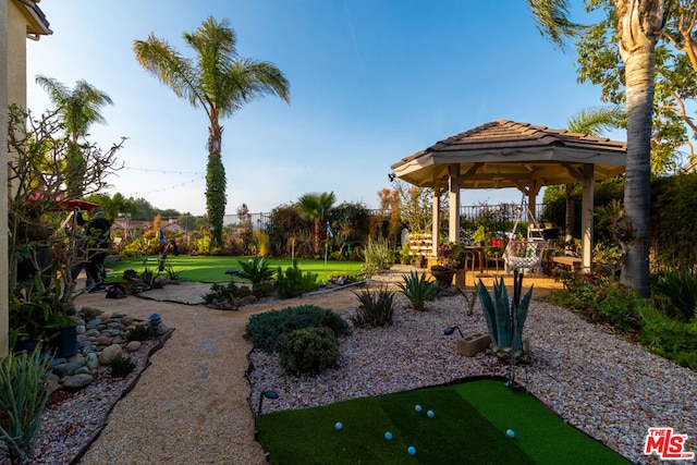 view of yard featuring a gazebo