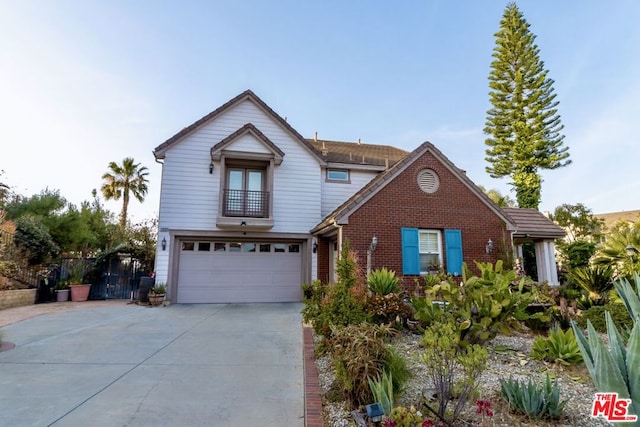 view of property featuring a garage