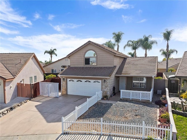 view of property featuring a garage