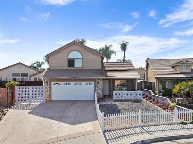 front facade featuring a garage