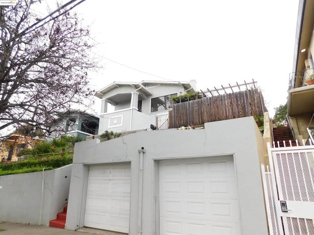 view of front of home with a garage