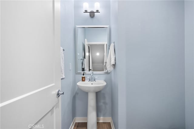 bathroom featuring hardwood / wood-style floors