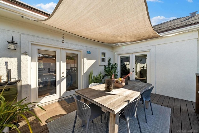 deck with french doors