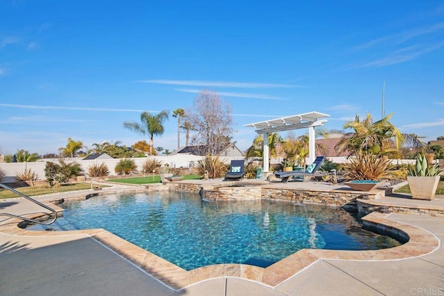 view of pool featuring a patio