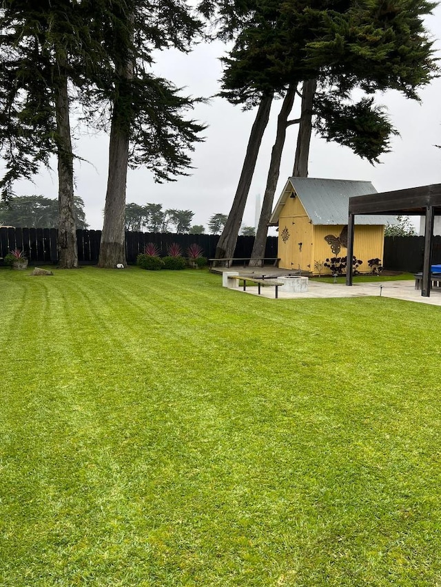 view of yard with a patio area