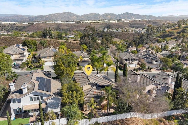 aerial view featuring a mountain view