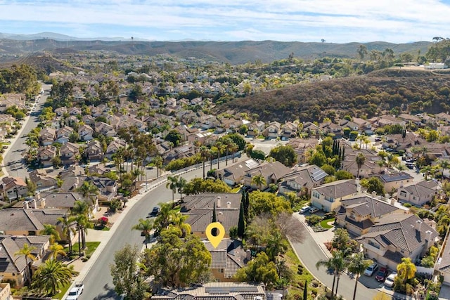 bird's eye view featuring a mountain view