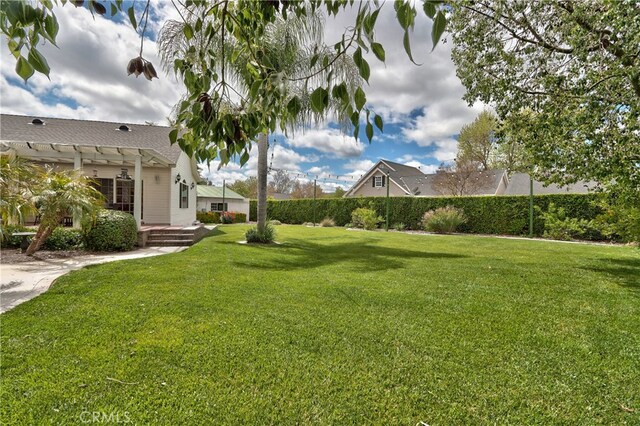 view of yard featuring a pergola