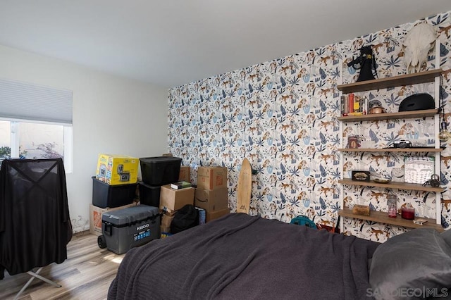 bedroom featuring light hardwood / wood-style floors