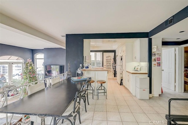 view of tiled dining room