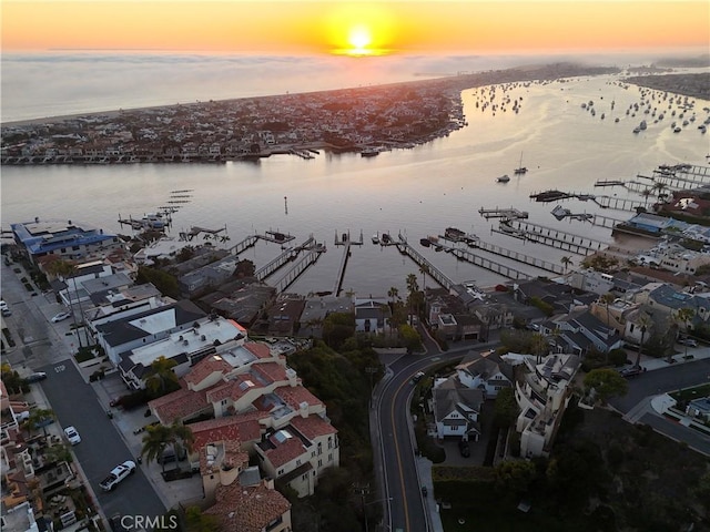 2614 Ocean Blvd, Corona Del Mar, CA 92625 - aerial view at dusk of a water view and view of marina