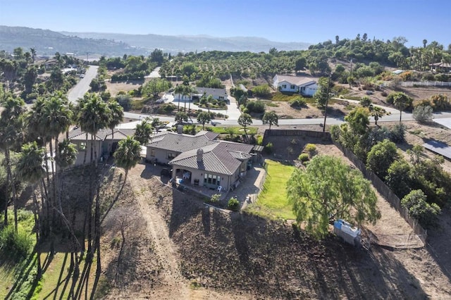 drone / aerial view with a mountain view