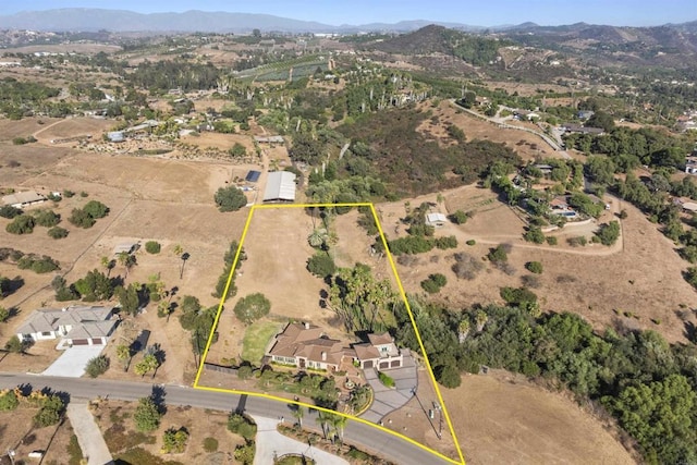 bird's eye view featuring a mountain view