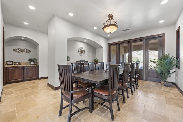 view of dining space