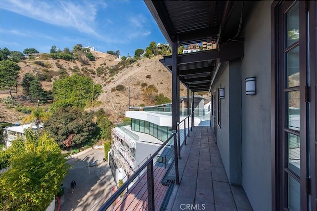 balcony with a mountain view